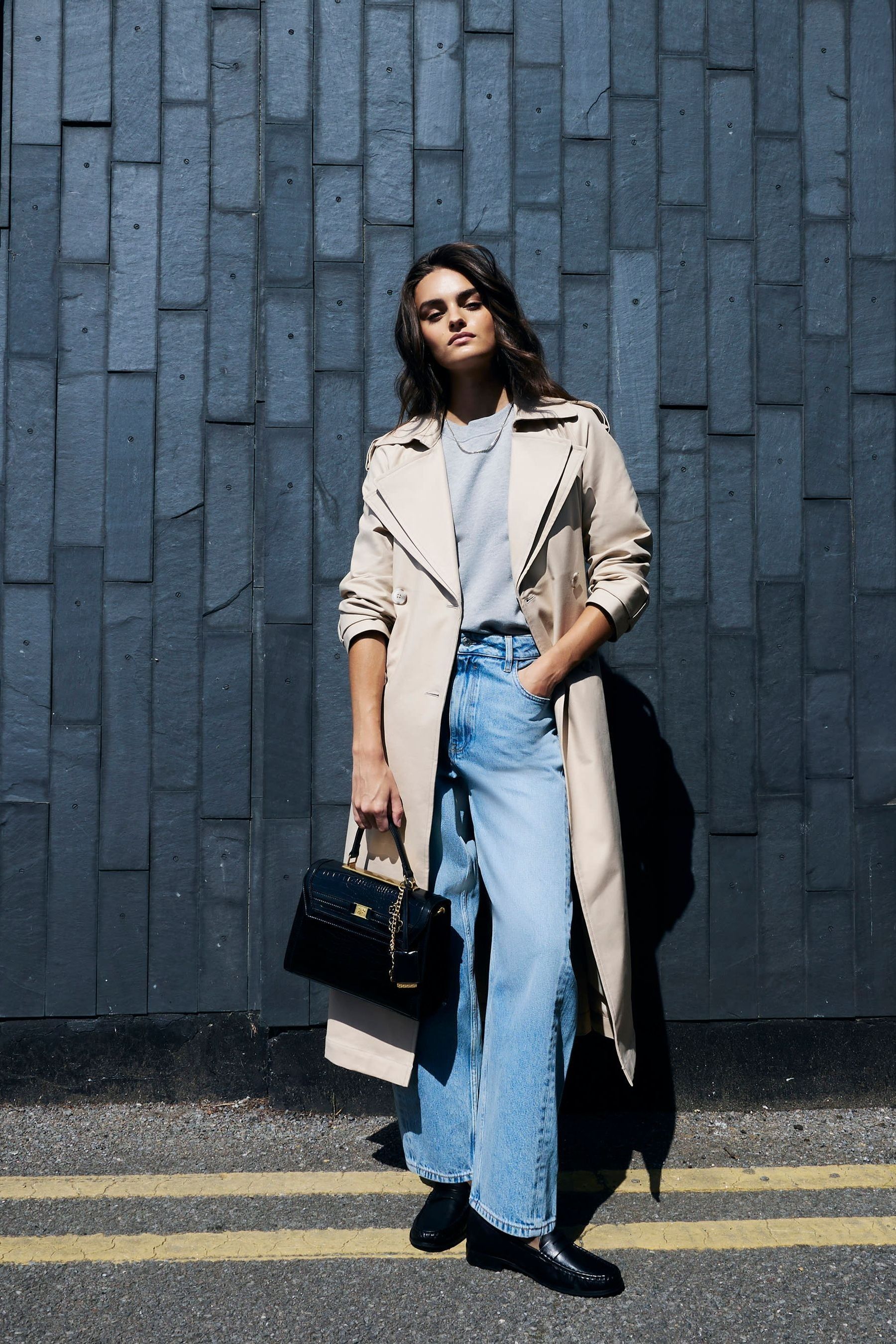 Belted trench coat shop