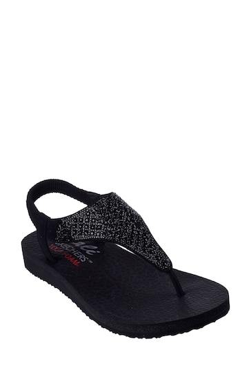 Skechers Black Meditation Rockstar Sandals