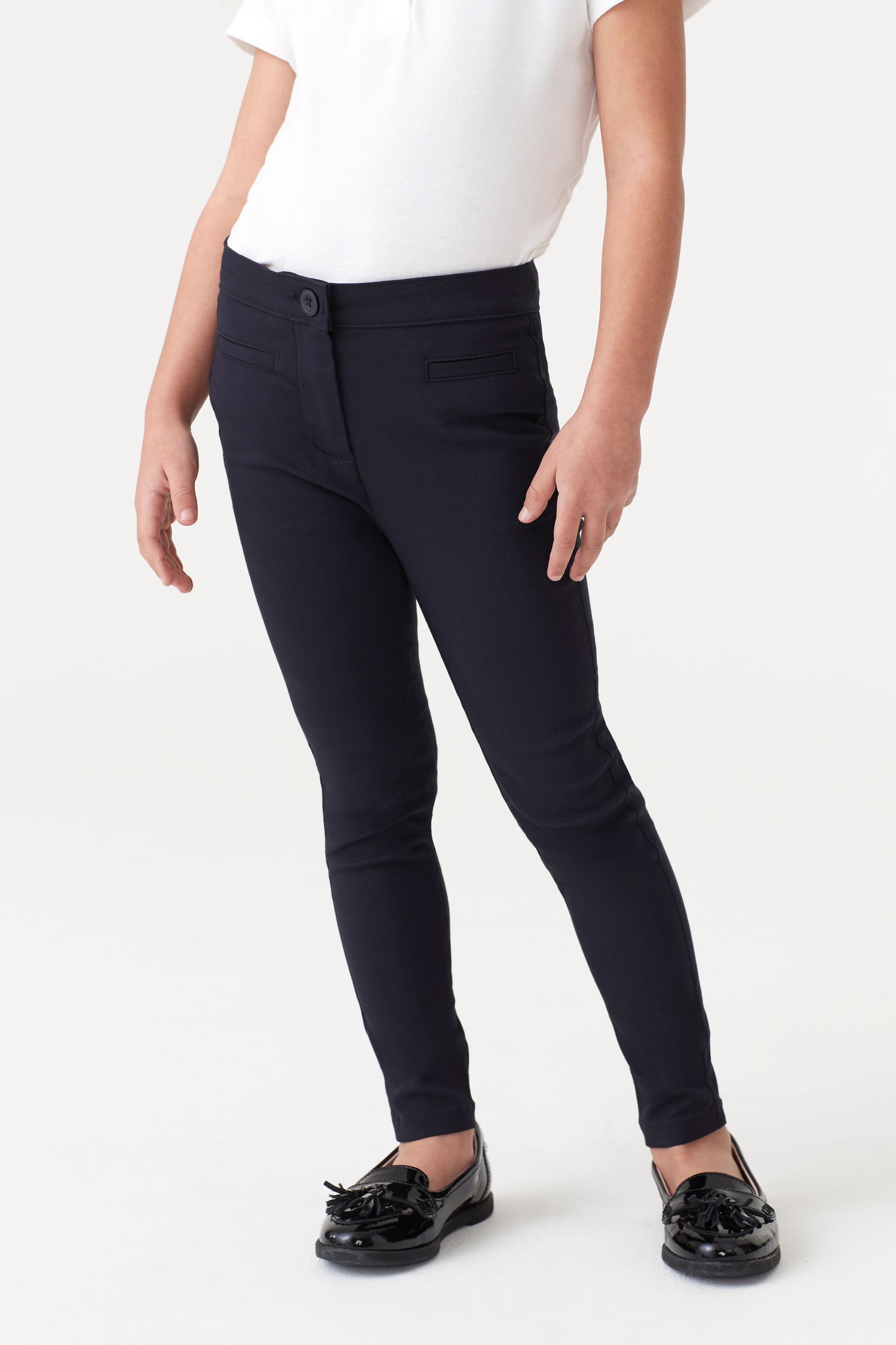 Buy Navy Blue School Skinny Stretch Trousers 3 16yrs from the