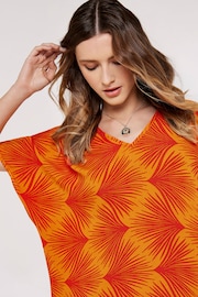 Apricot Orange Printed Midi Kaftan Dress - Image 5 of 5