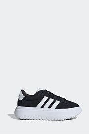 adidas Black Grand Court Platform Suede Shoes - Image 1 of 10