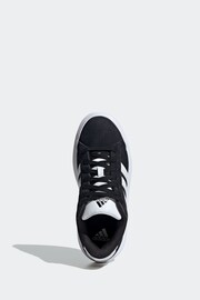 adidas Black Grand Court Platform Suede Shoes - Image 5 of 10