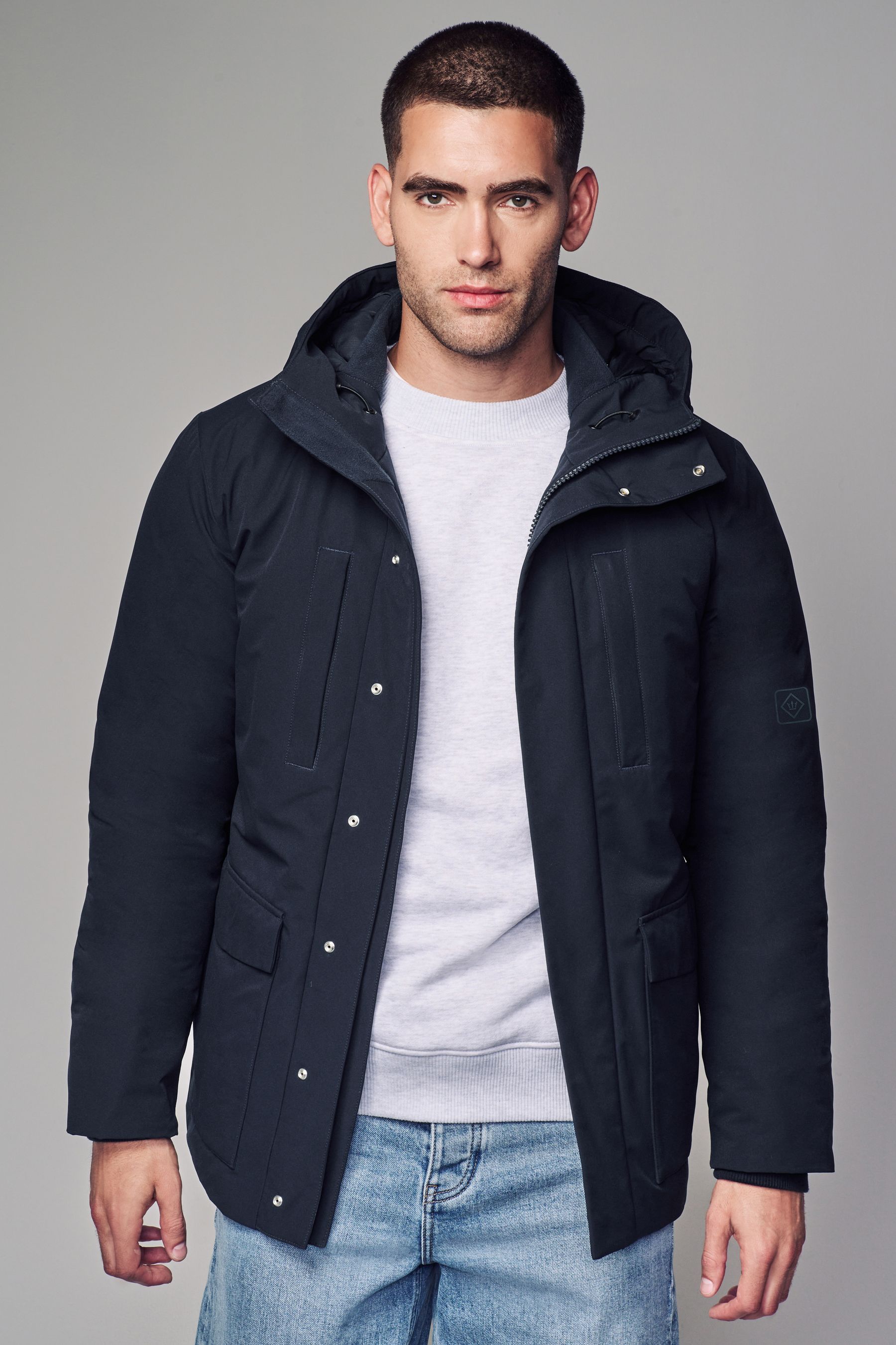 Navy borg lined coach jacket store