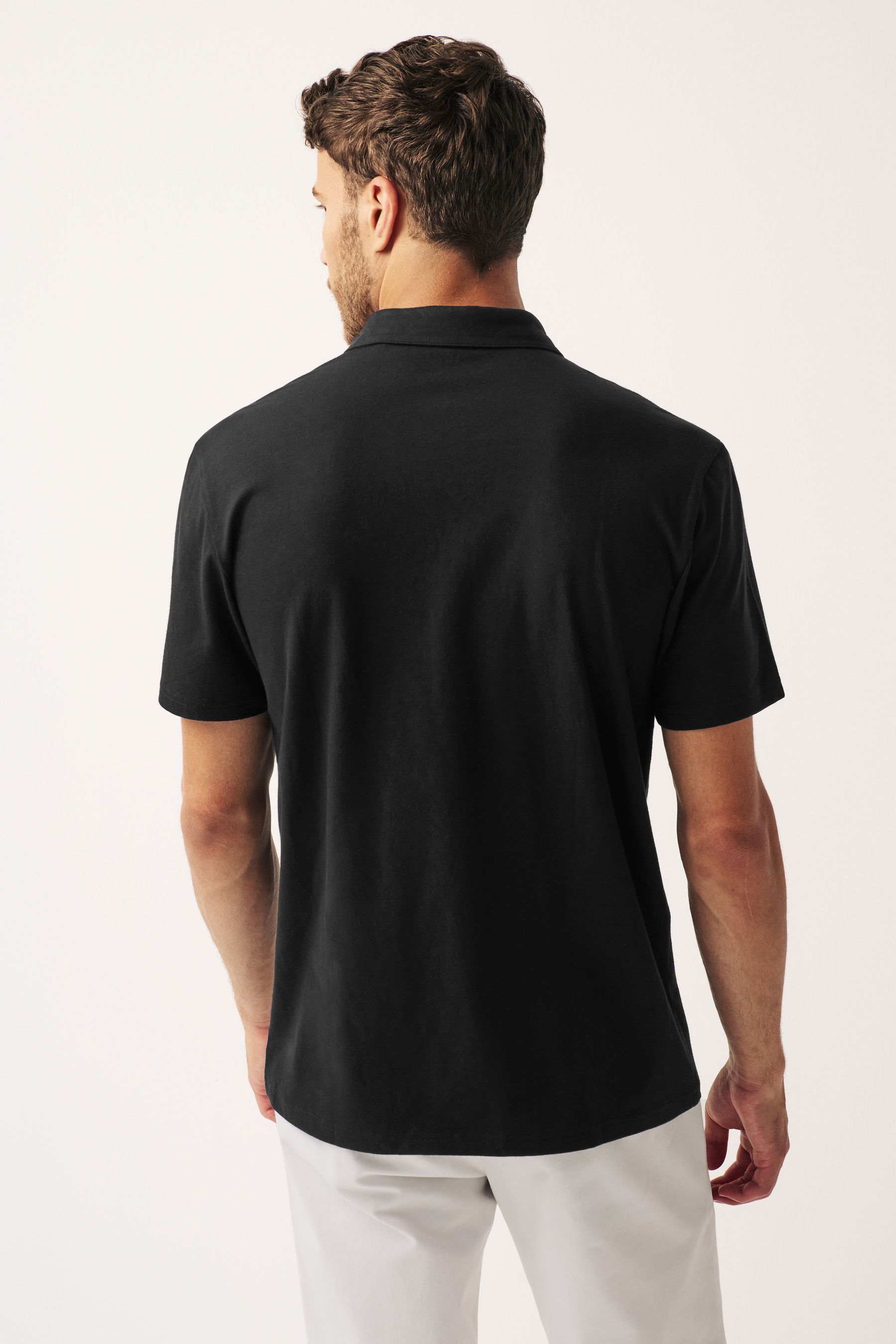 Black Regular Fit Short Sleeve Polo Shirt