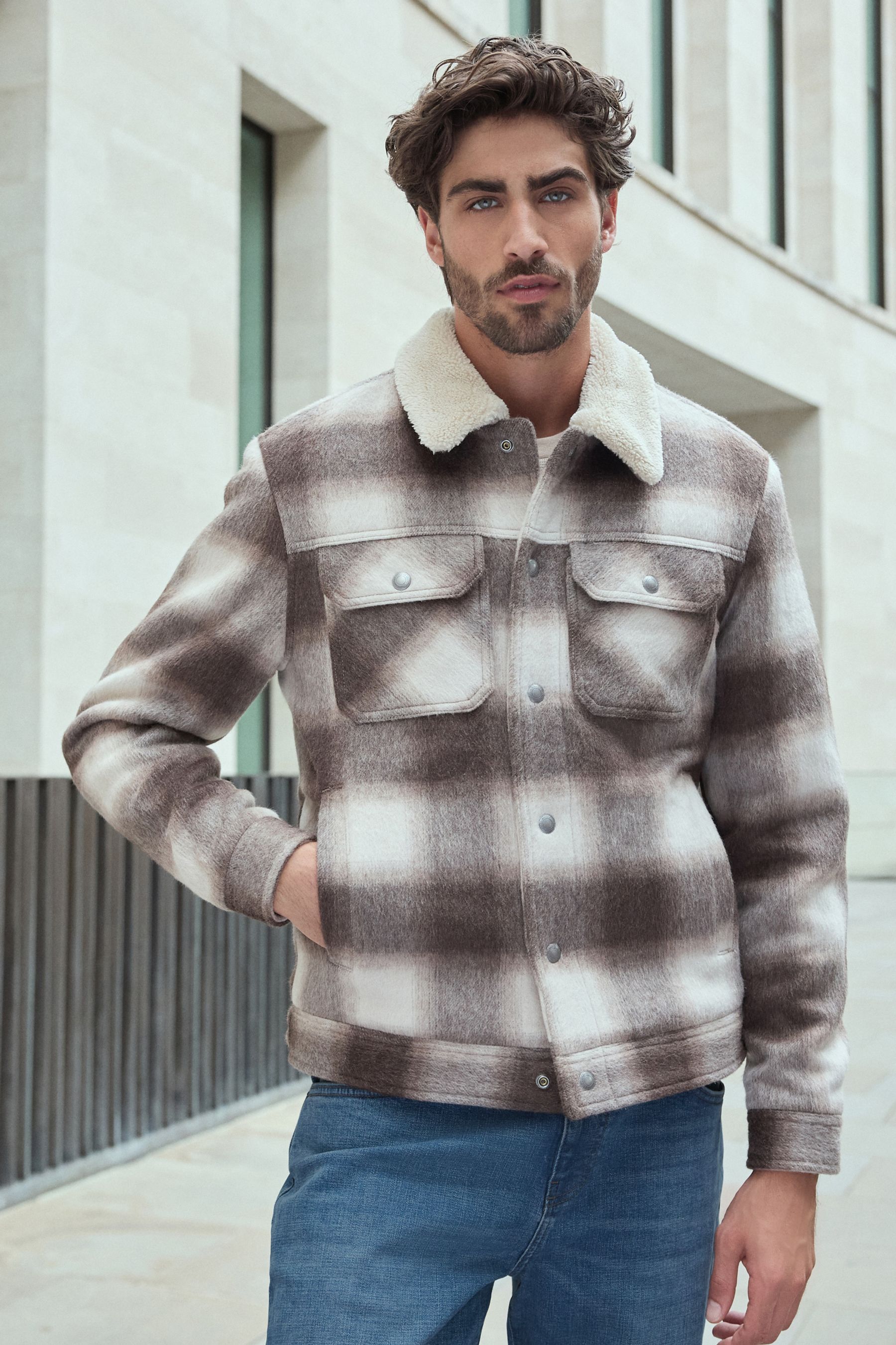 White checkered jacket on sale