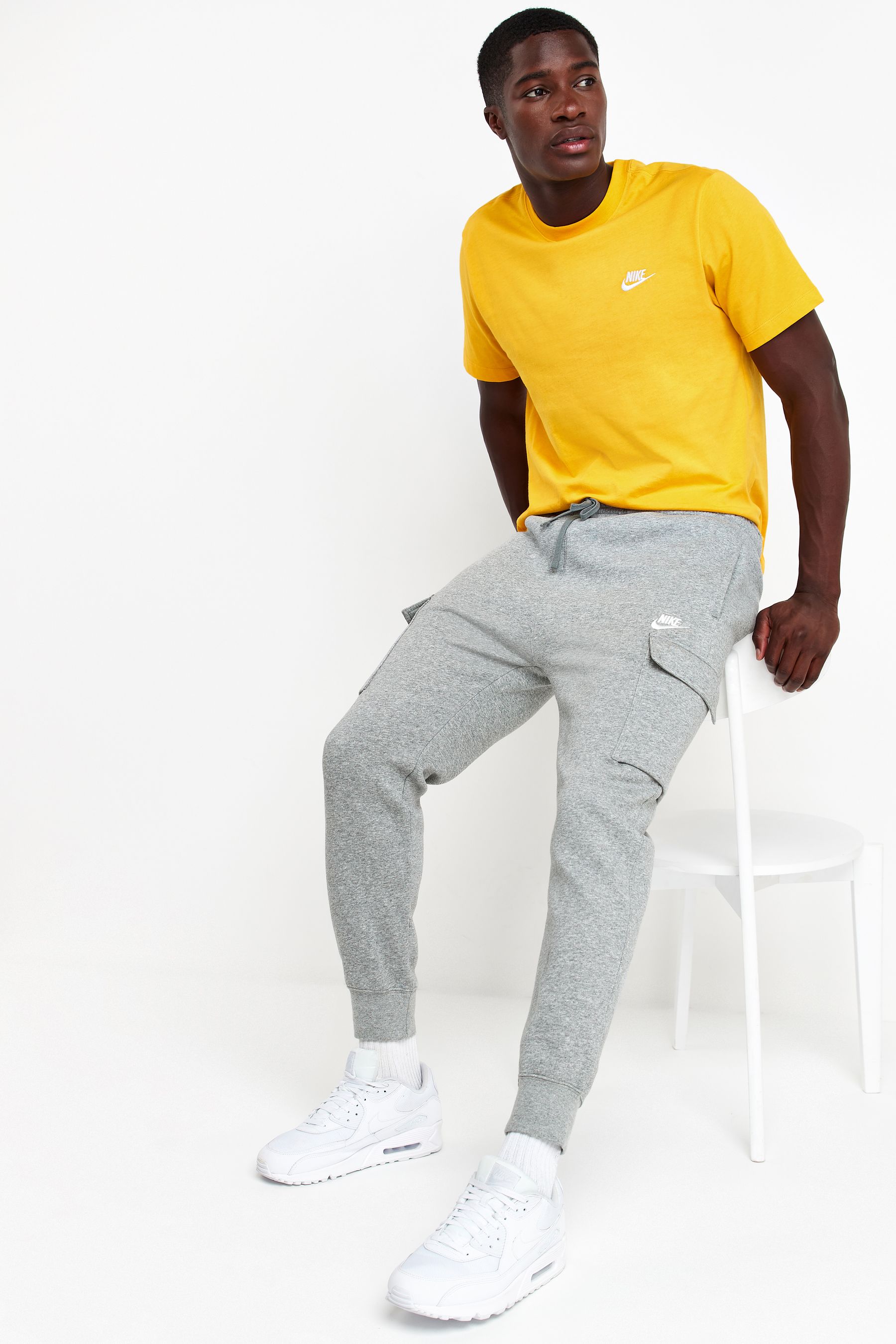 Nike club cuffed cargo joggers store in grey
