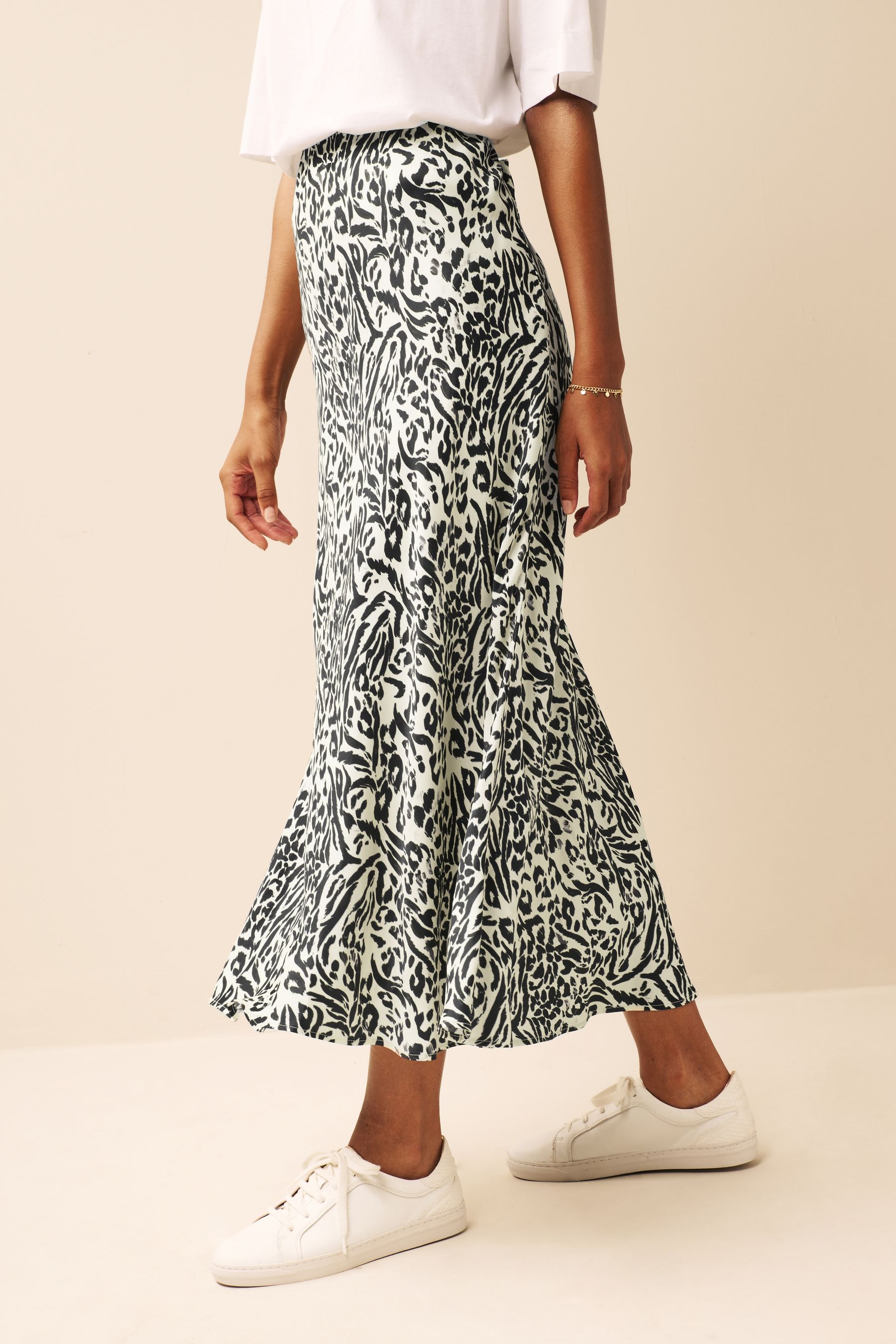Buy Leopard Print Satin Midi Skirt from Next Austria
