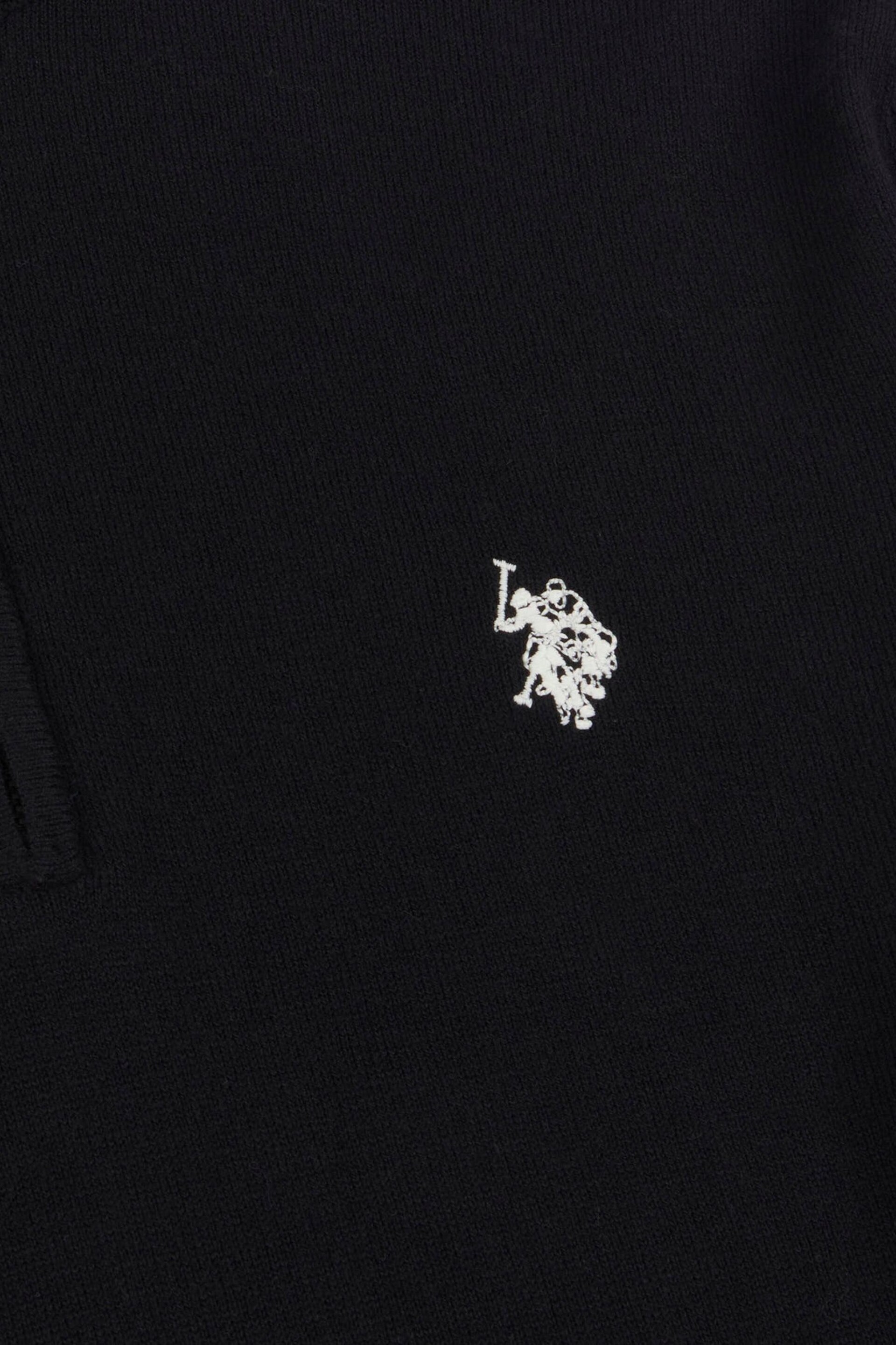 U.S. Polo Assn. Mens Grey Funnel Neck Quarter Zip Knit Sweatshirt - Image 8 of 8