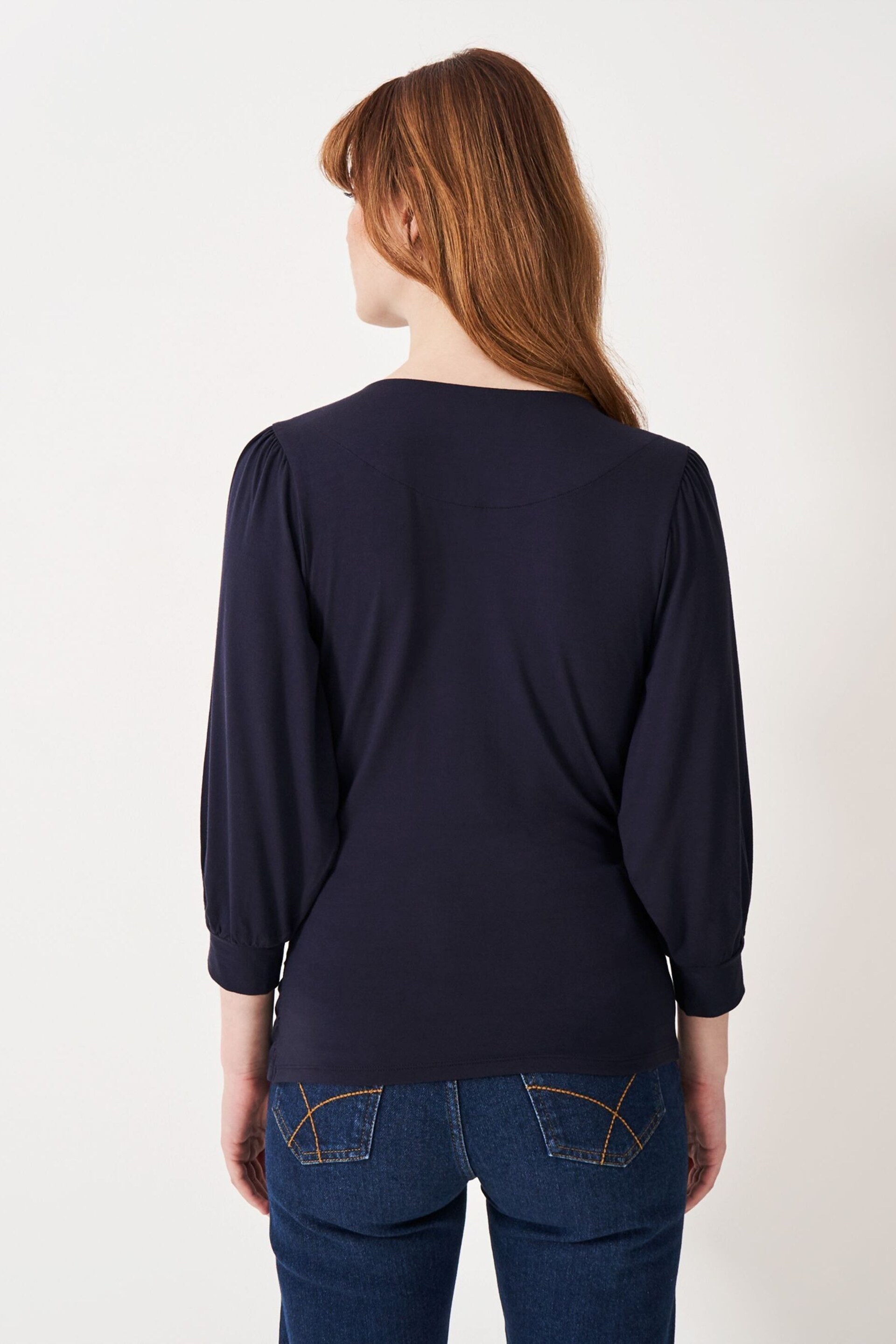Crew Clothing 3/4 Sleeve Wrap Top - Image 2 of 5
