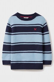 Crew Clothing Stripe Waffle Crew Neck Knit Jumper - Image 2 of 3