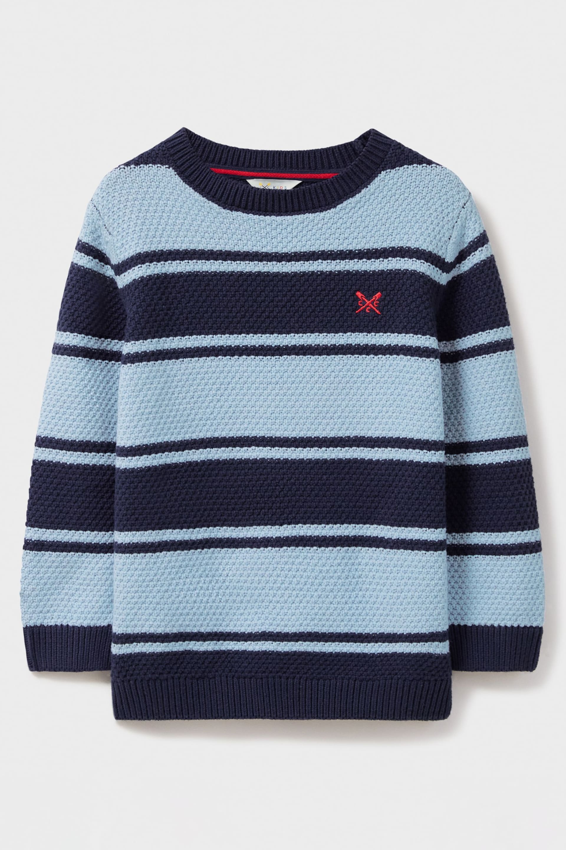 Crew Clothing Stripe Waffle Crew Neck Knit Jumper - Image 2 of 3