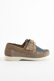 Stone/Mineral Blue Leather Boat Shoes - Image 2 of 5