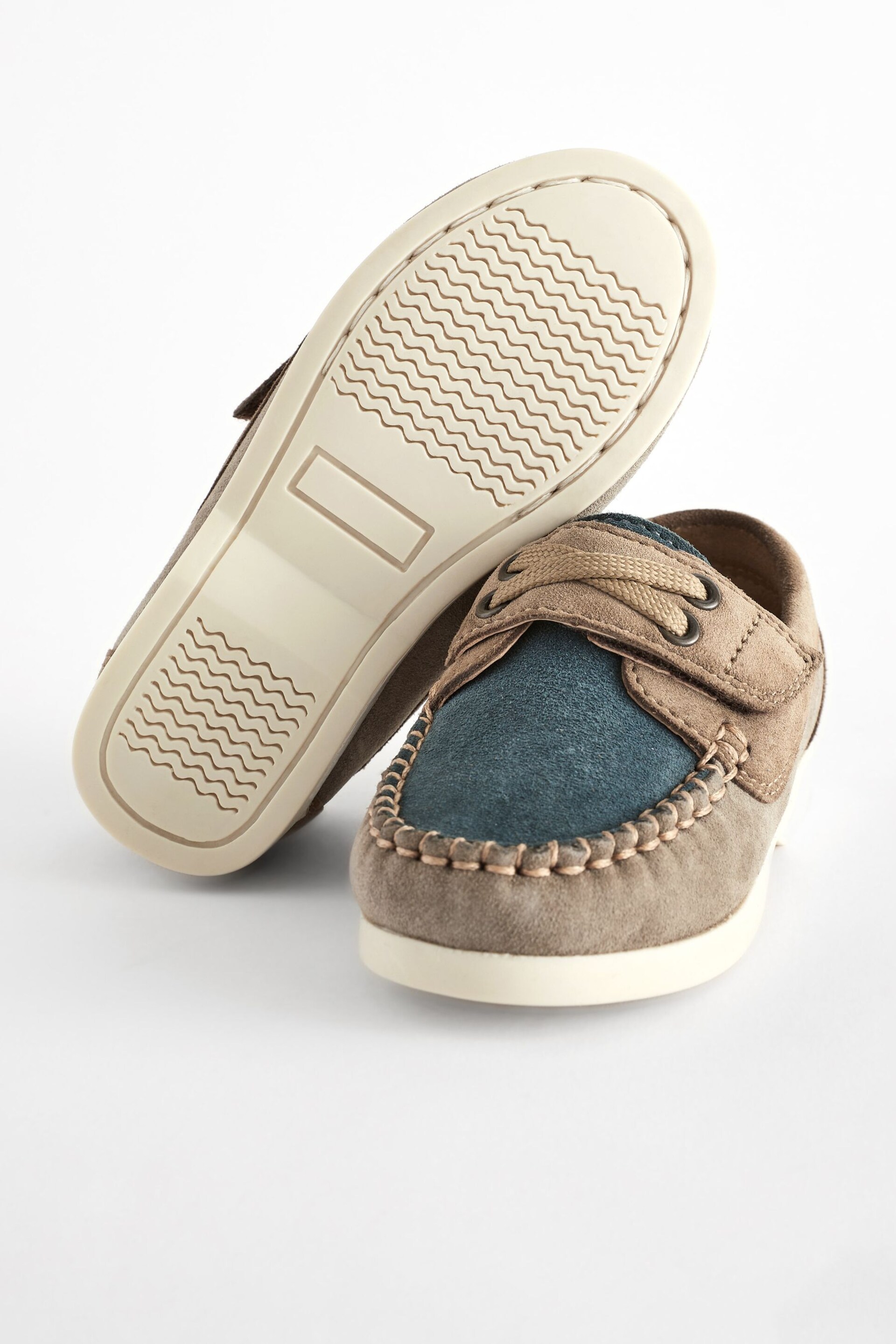 Stone/Mineral Blue Leather Boat Shoes - Image 4 of 5