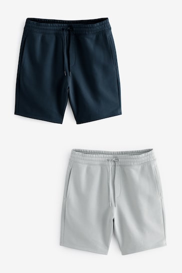 Navy And Grey Soft Fabric Jersey Shorts