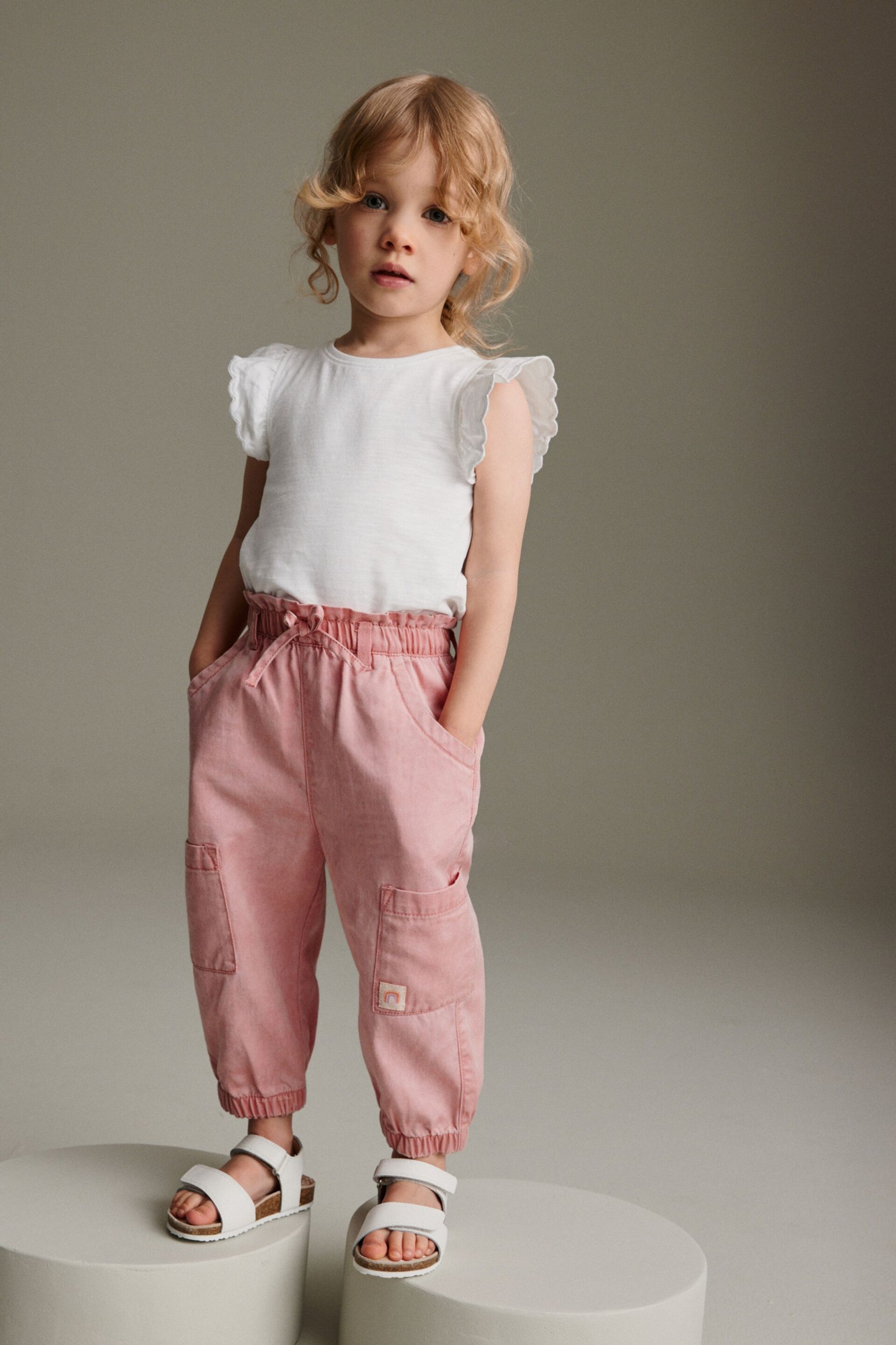 Pink Cargo Trousers (3mths-7yrs) - Image 1 of 4