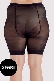 Pretty Polly Curves Cooling Anti Chafing Black Shorts 2 Pair Pack - Image 3 of 6