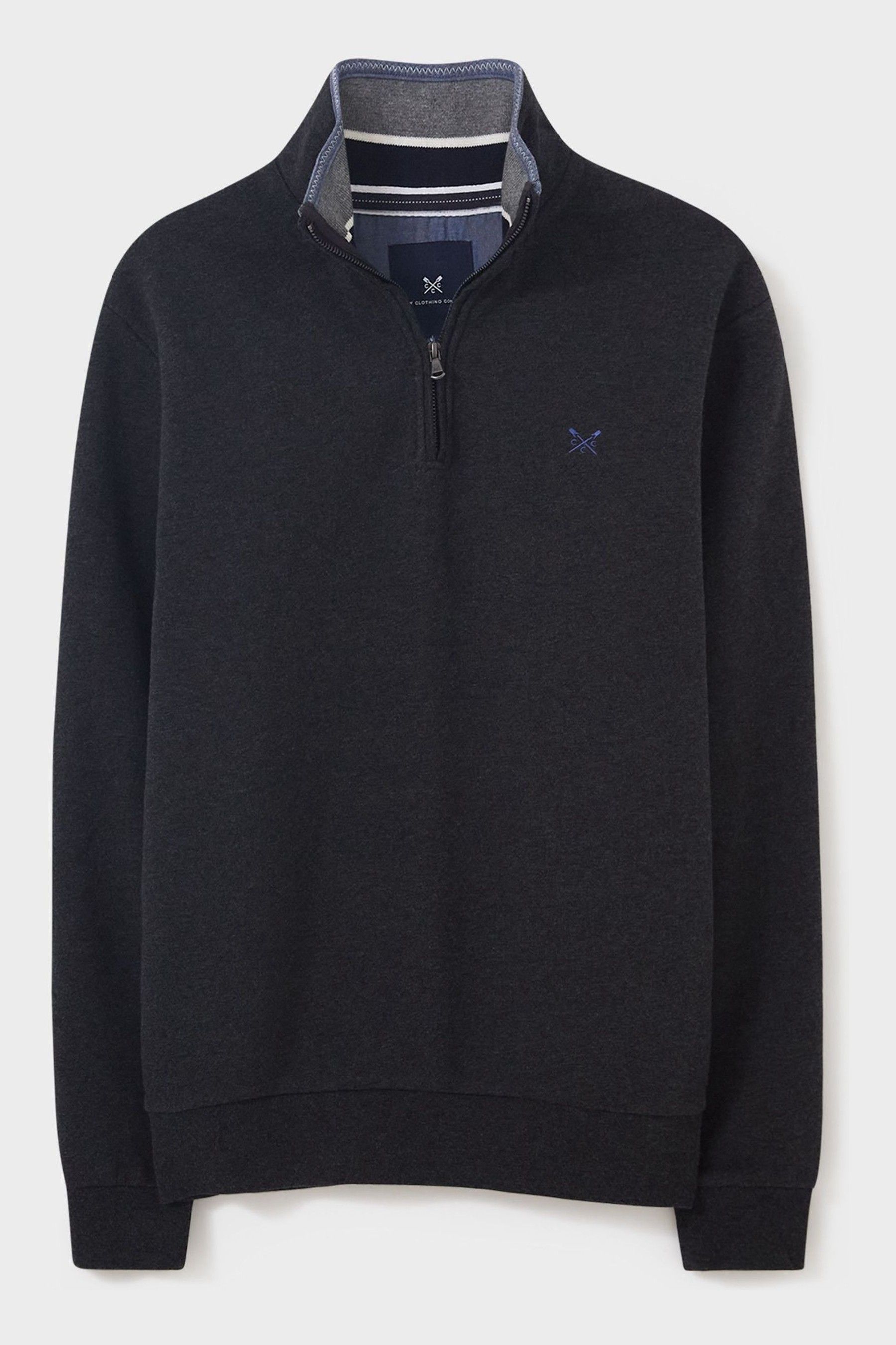 Kaufe Sie Schwarz Crew Clothing Company Blaues klassisches Sweatshirt mit ViertelreiBverschluss bei Next Deutschland