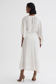 Reiss Ivory Naomi Cape Sleeve Asymmetric Maxi Dress - Image 3 of 4