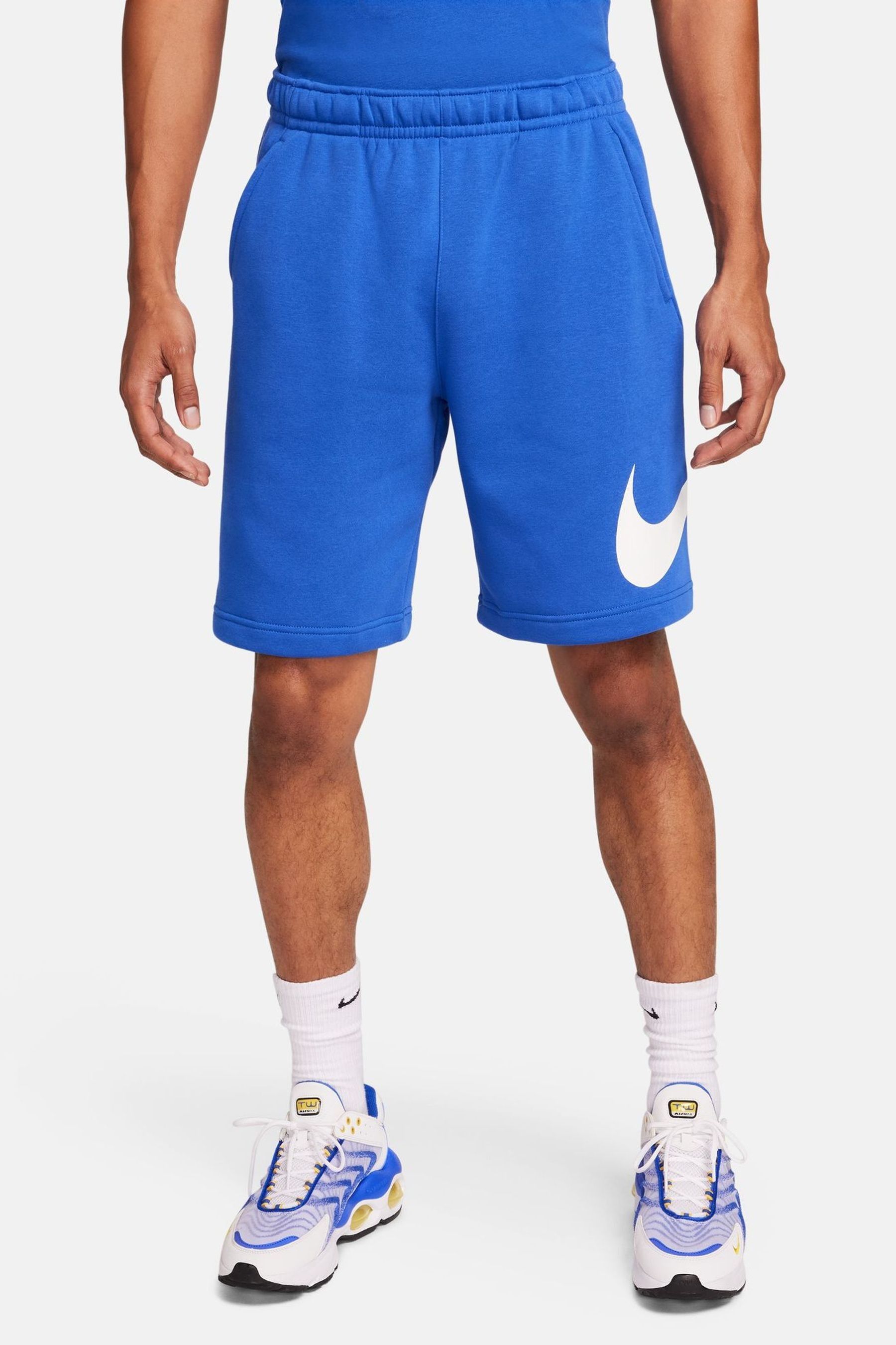 Royal blue nike fleece shorts cheap