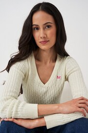Crew Clothing Heritage Cable V-Neck Jumper - Image 4 of 4