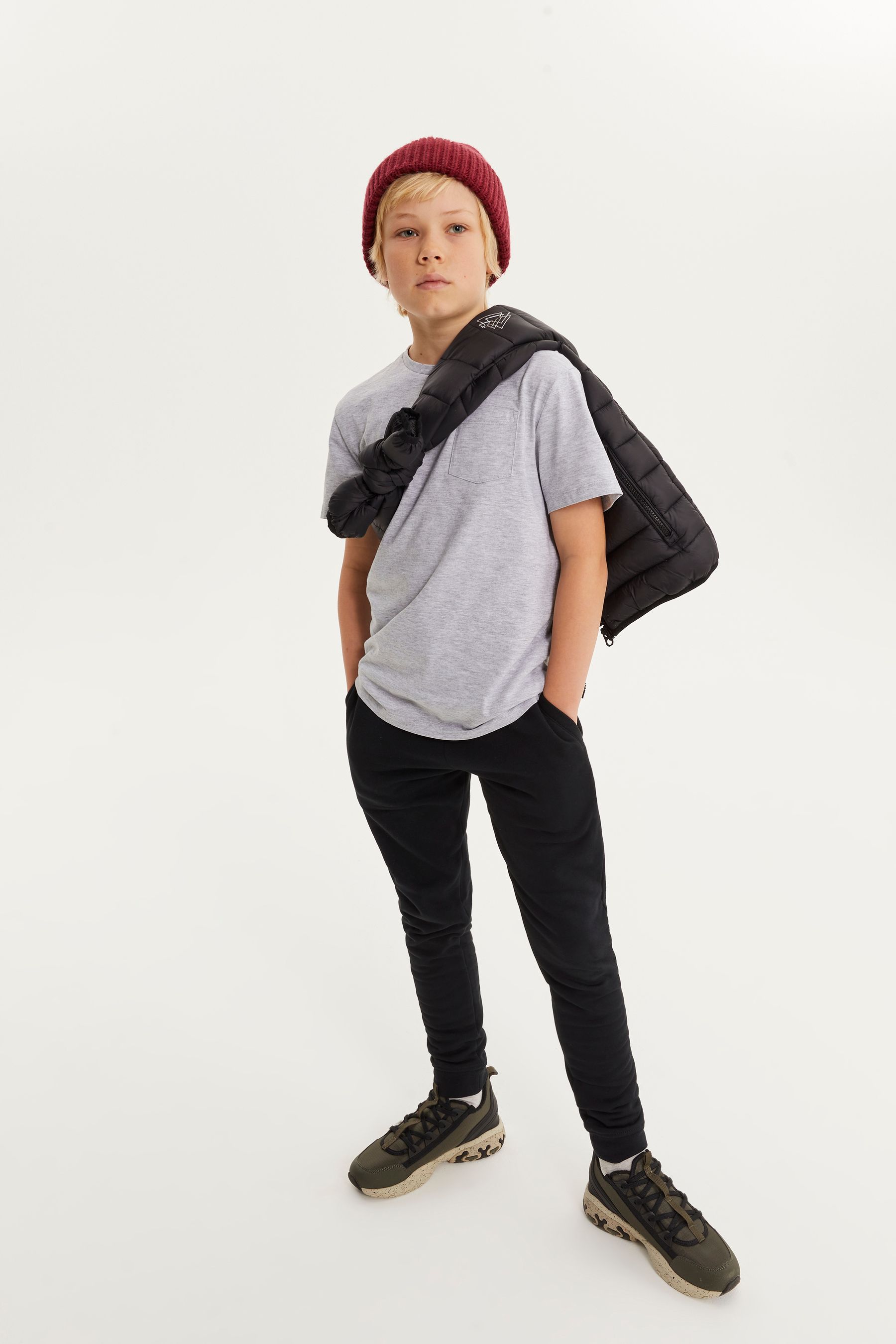 Skinny black joggers boys clearance
