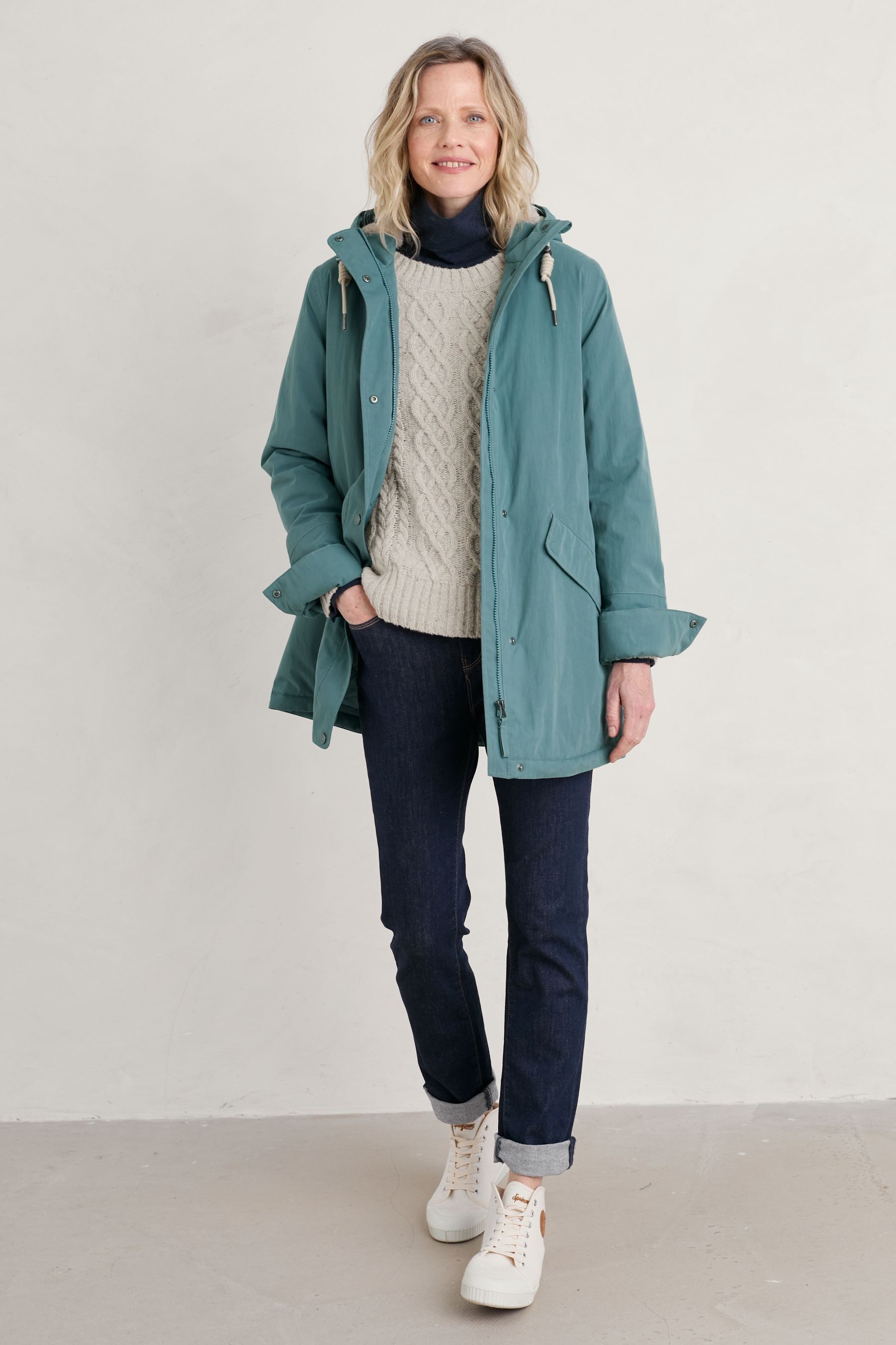 Seasalt Cornwall Blue Tall River Sea Waterproof Coat