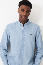 Crew Clothing Classic Fit 100% Cotton Chambray Long Sleeve Shirt - Image 4 of 5