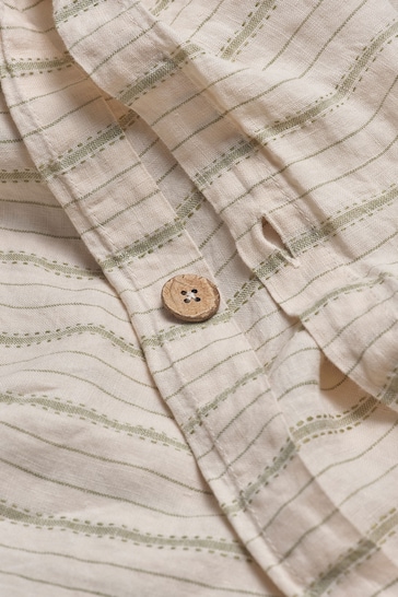 Piglet in Bed Pear Ticking Stripe Linen Duvet Cover