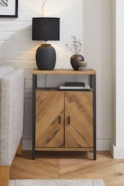 Dark Bronx Chevron Side Table - Image 3 of 9