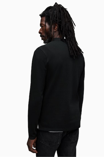 AllSaints Black Reform Polo Shirt