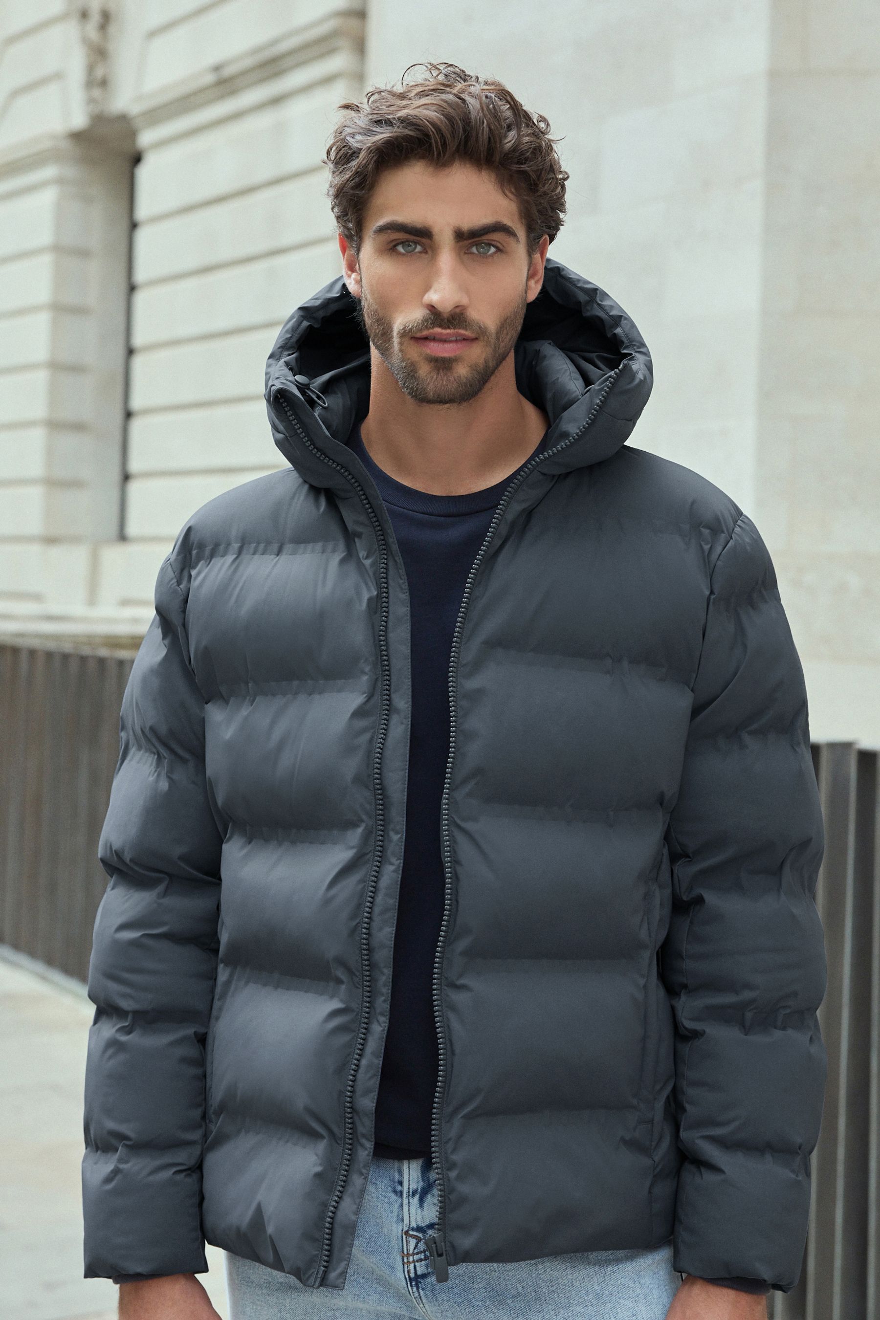 Hooded bubble coat store