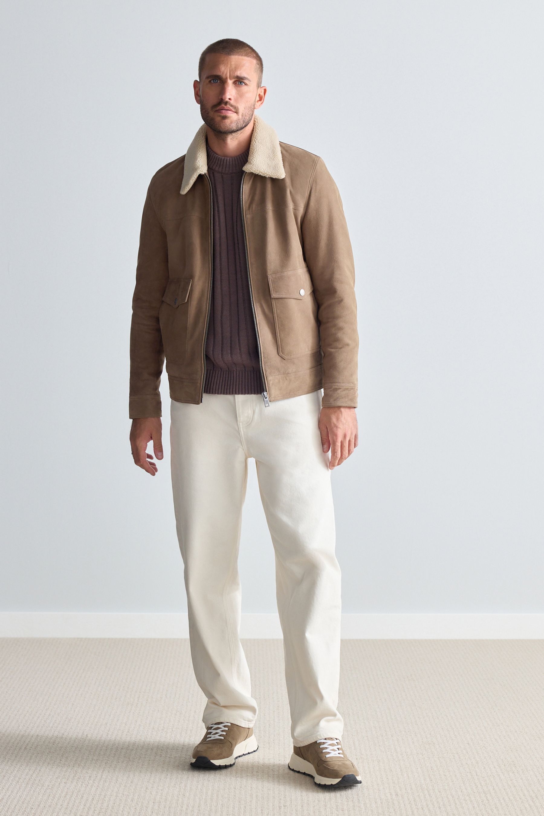 Mens suede borg jacket cheap