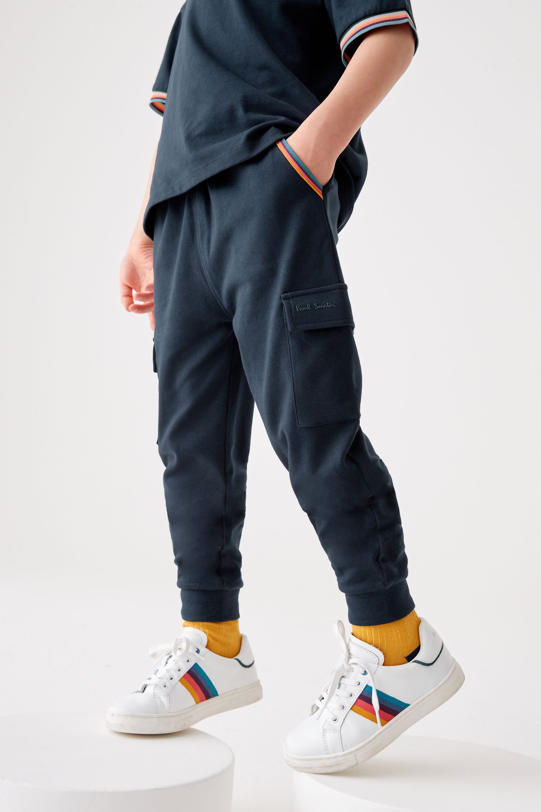 Buy Paul Smith Junior Boys Navy 100 Cotton Artist Stripe Cargo Joggers from the Next UK online shop