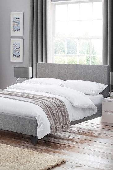 Julian Bowen Grey Rialto Upholstered Linen Bed