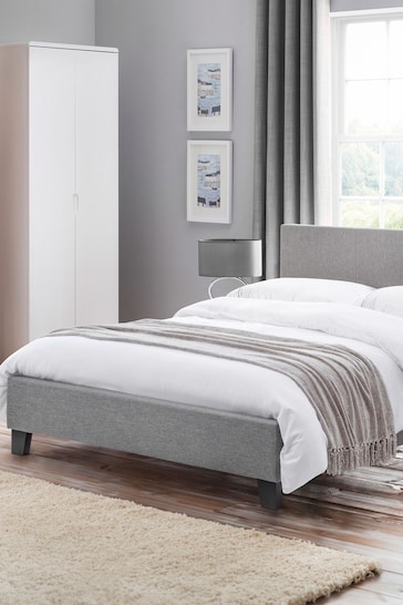 Julian Bowen Grey Rialto Upholstered Linen Bed