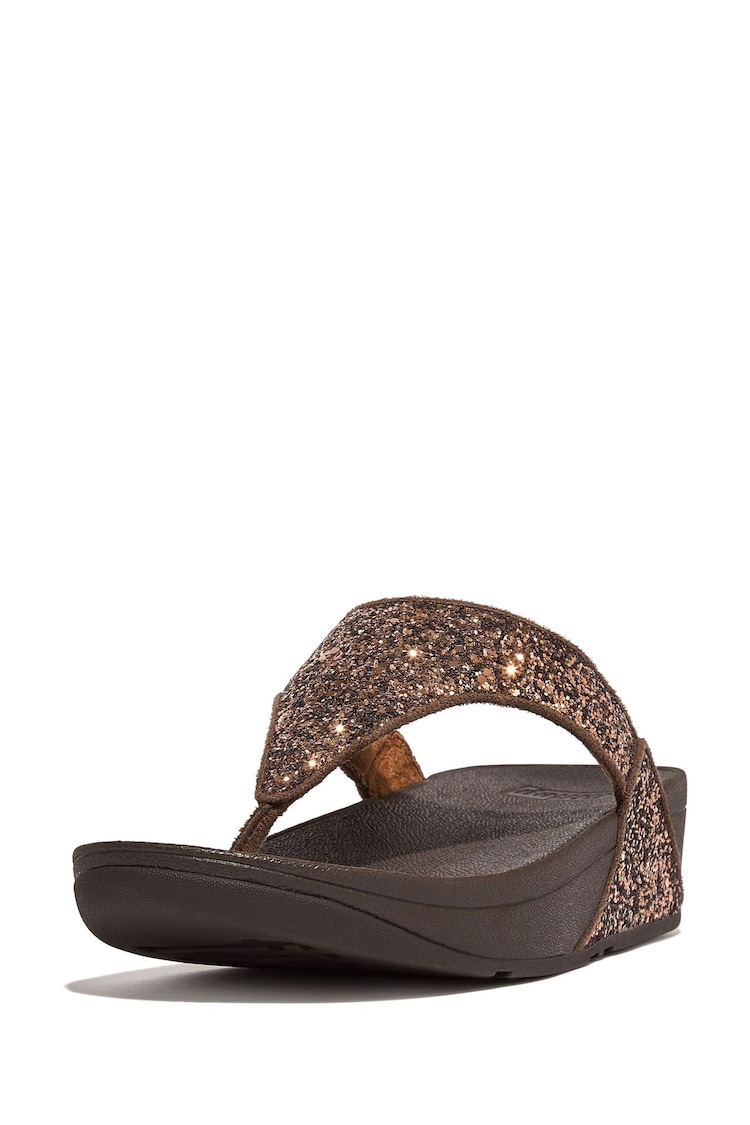 FitFlop Lulu Glitter Toe-Post Brown Sandals - Image 1 of 5