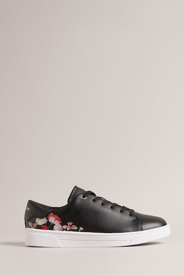 Ted Baker Black Floral Printed Arlita Cupsole Trainers