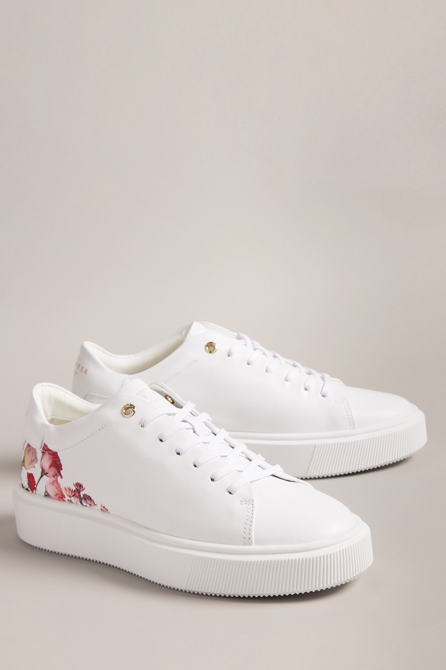 Buy Ted Baker White Floral Printed Lorny Platform Trainers from Next Luxembourg