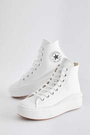 Converse White Chuck Taylor All Star Move Platform Leather - Image 3 of 5