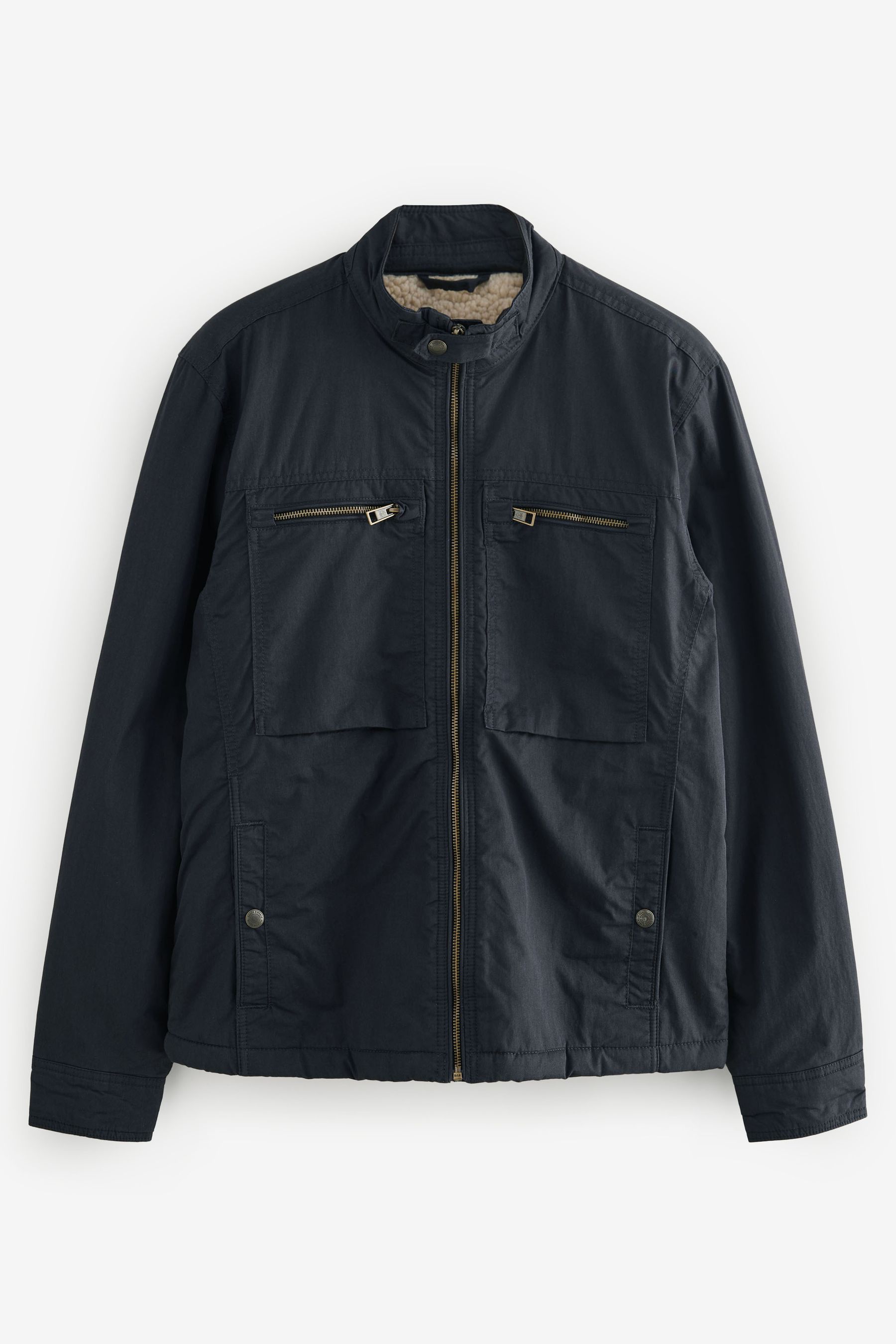 Buy Black Cotton Rich Borg Lined Shacket from the Next UK online shop