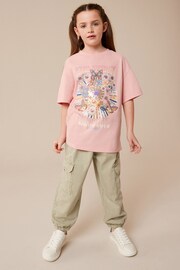 Pink Oversized Embellished Graphic T-Shirt (3-16yrs) - Image 3 of 7