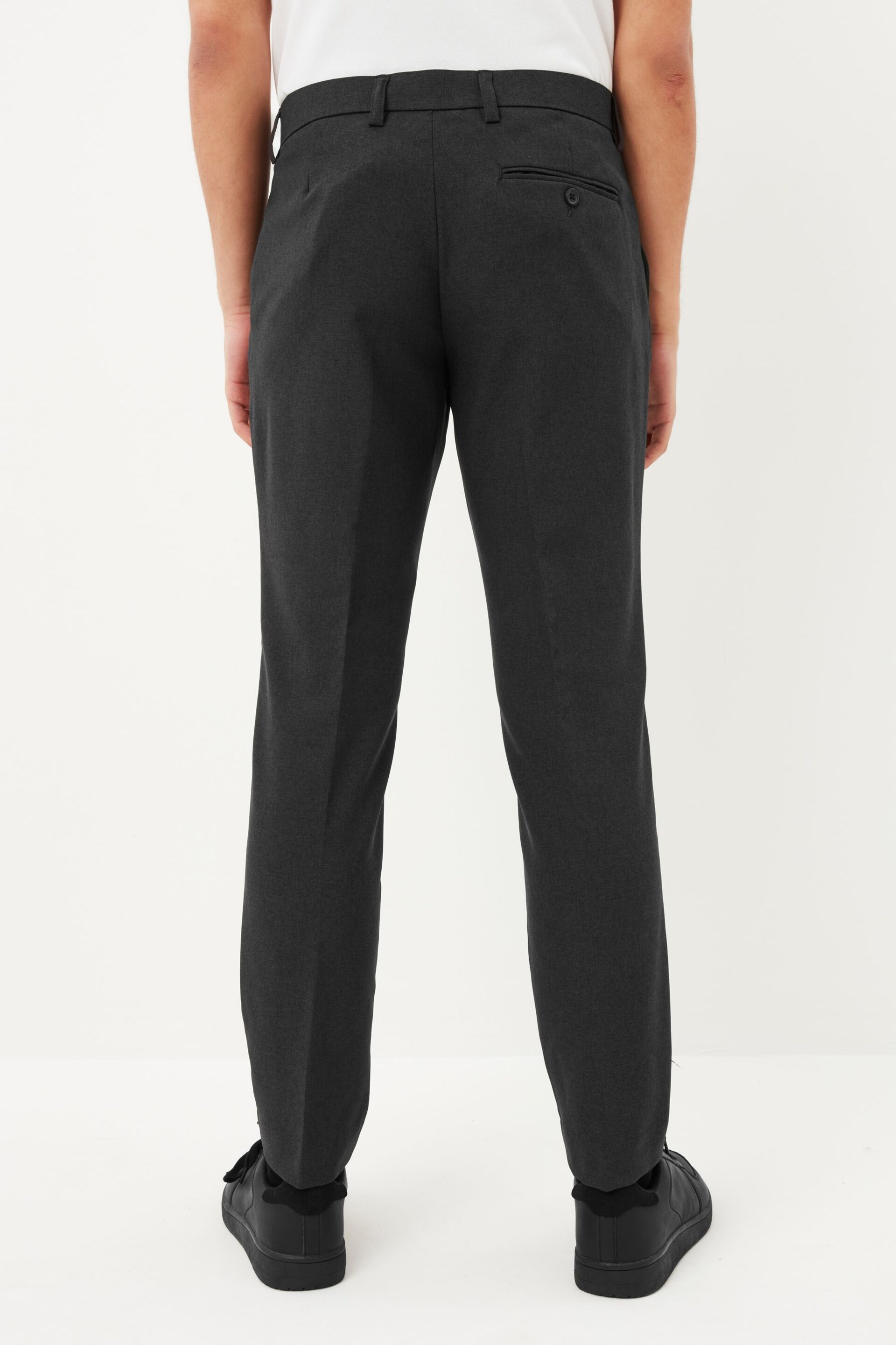 Charcoal Grey Skinny Machine Washable Plain Front Smart Trousers - Image 2 of 8