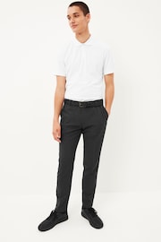 Charcoal Grey Skinny Machine Washable Plain Front Smart Trousers - Image 3 of 8