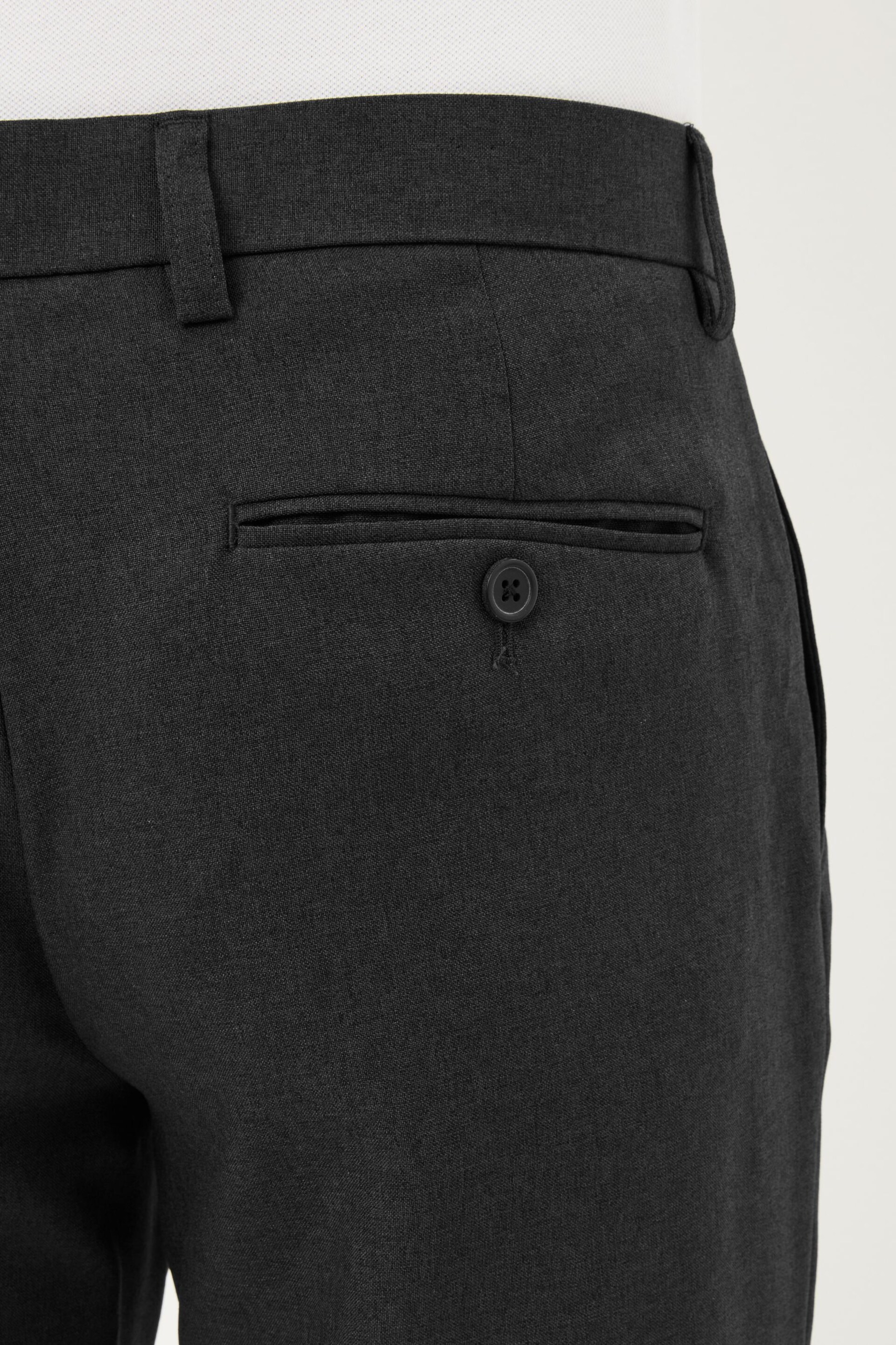 Charcoal Grey Skinny Machine Washable Plain Front Smart Trousers - Image 6 of 8