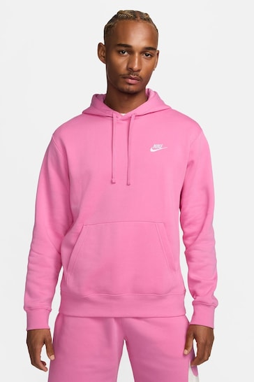 Nike Bright Pink Club Pullover Hoodie