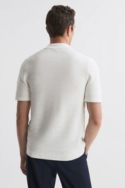 Reiss White Lunar Textured Cuban Collar Button-Through Shirt - Image 4 of 4