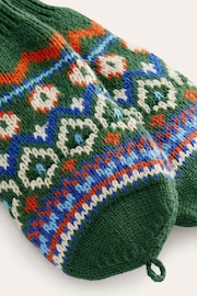 Boden Green Fair Isle Knitted Mittens - Image 2 of 2