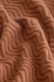 Brown Regular Textured Pattern Knitted Roll Neck Jumper - Image 9 of 9
