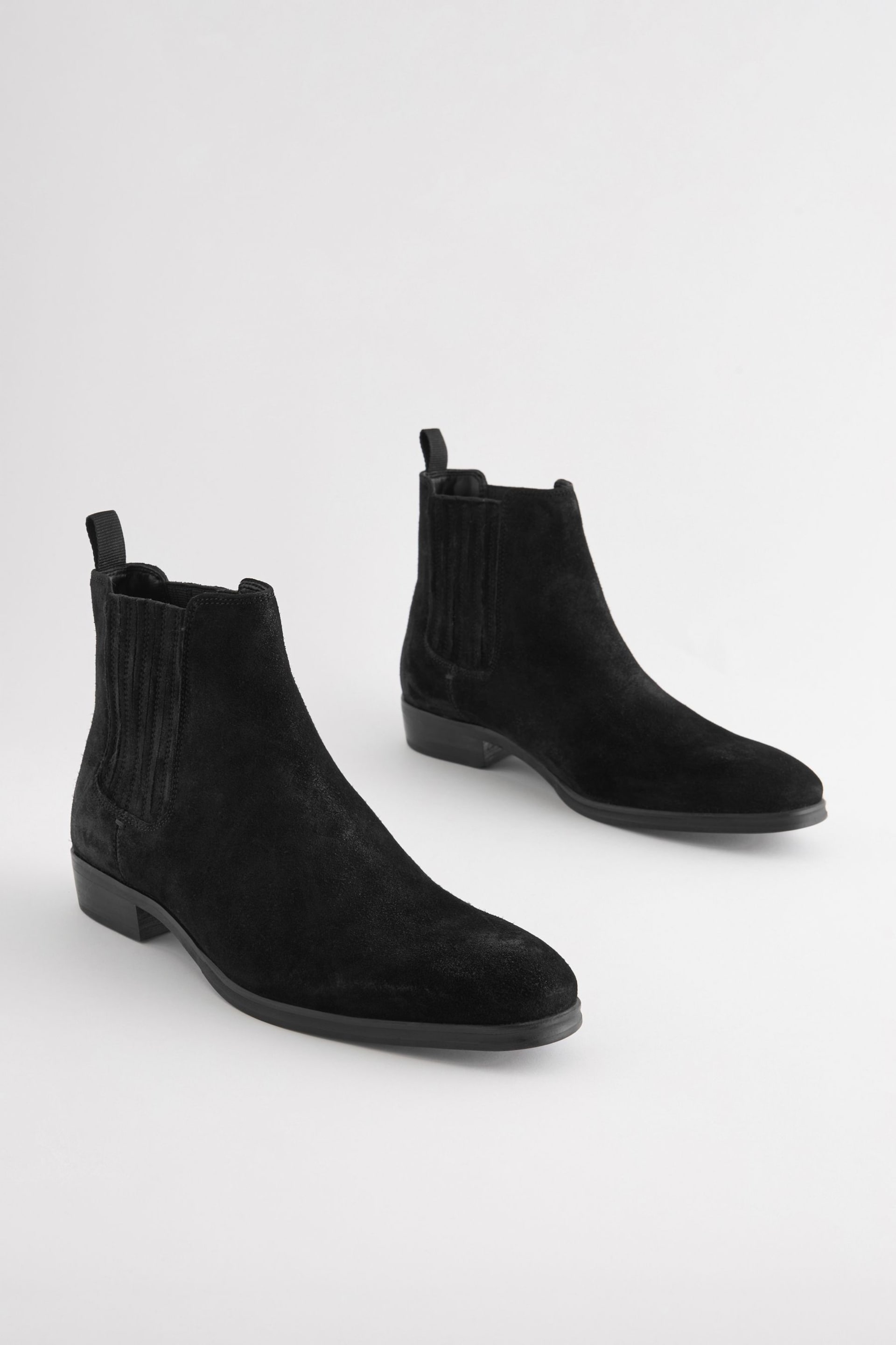 Black Suede Chelsea Boots - Image 3 of 6