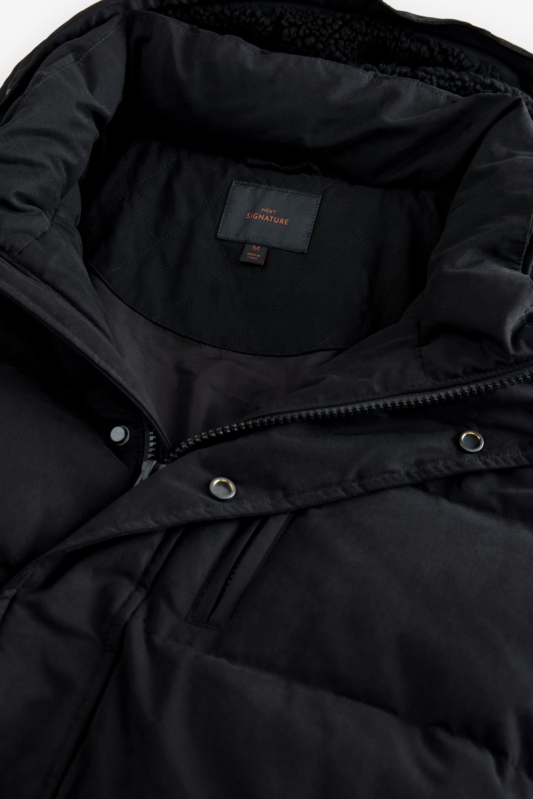 Buy Black Signature Longline Down Puffer Coat from the Next UK online shop